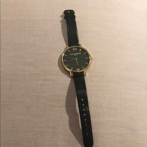 Olivia burton rose gold and black watch